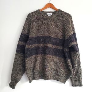 Vintage Double Stripe Donegal Overized Sweater